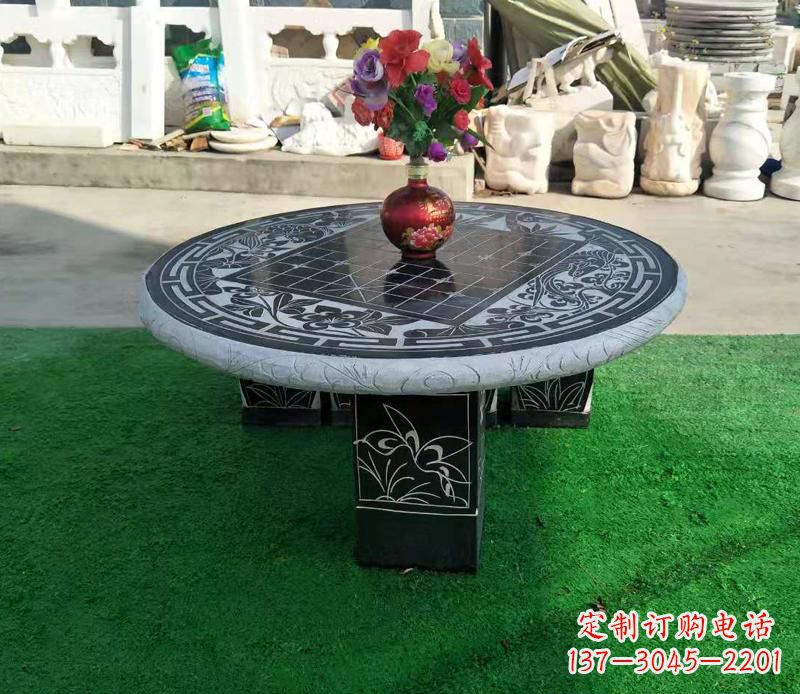 大理石围棋桌椅雕塑