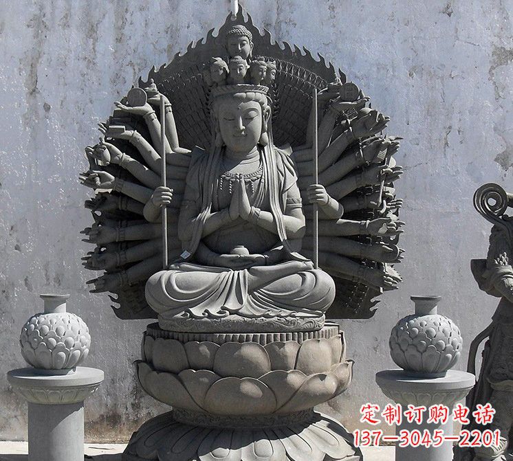 大理石宗教庙宇千手观音雕塑