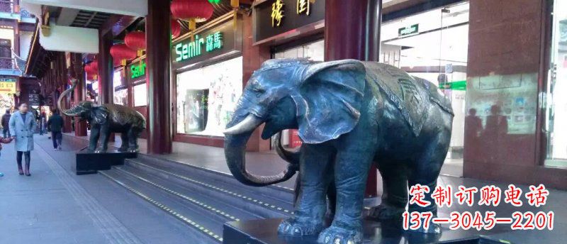 大象铜雕企业门口动物雕塑