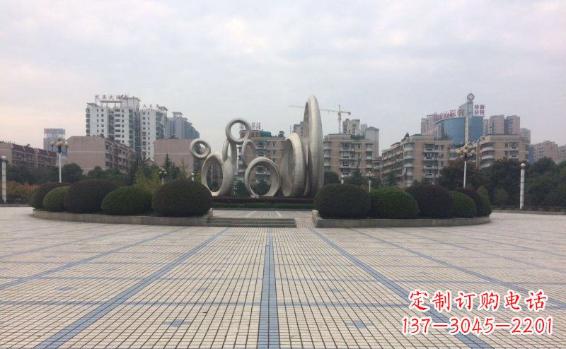 大小圆环广场不-锈-钢-雕-塑-
