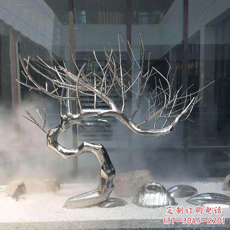 大型不锈钢景观树雕塑室内外水景创意装饰雕塑