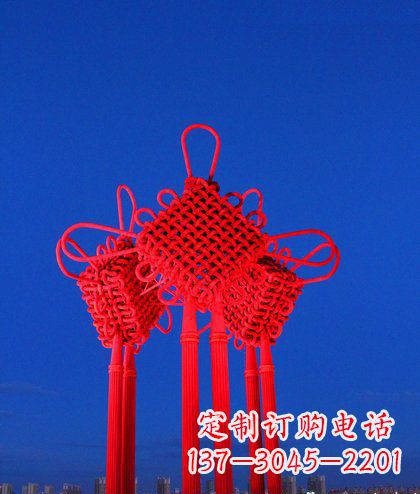 大型不锈钢中国结城市景观雕塑
