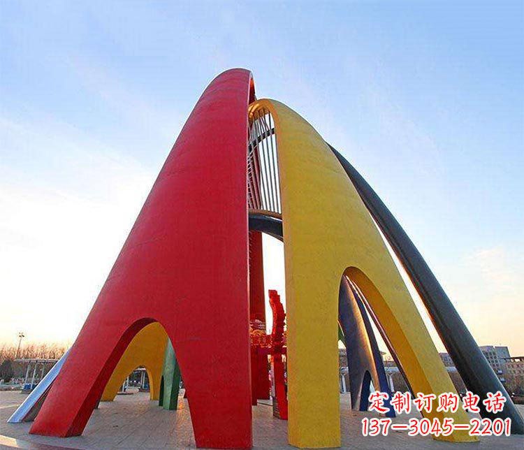 大型彩色抽象景观不-锈-钢-雕-塑-