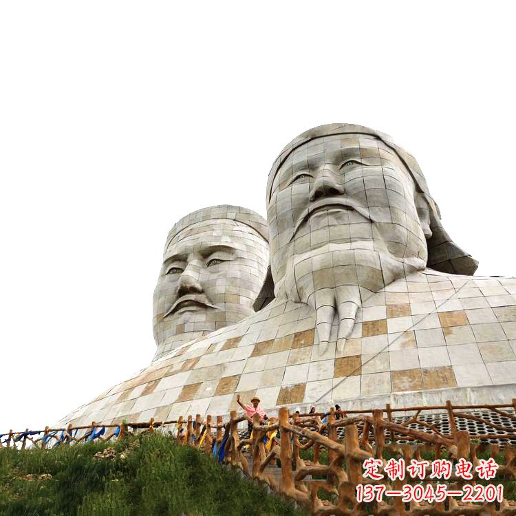 大型成吉思汗石雕头像景观雕塑-景区景点历史名人景观雕像