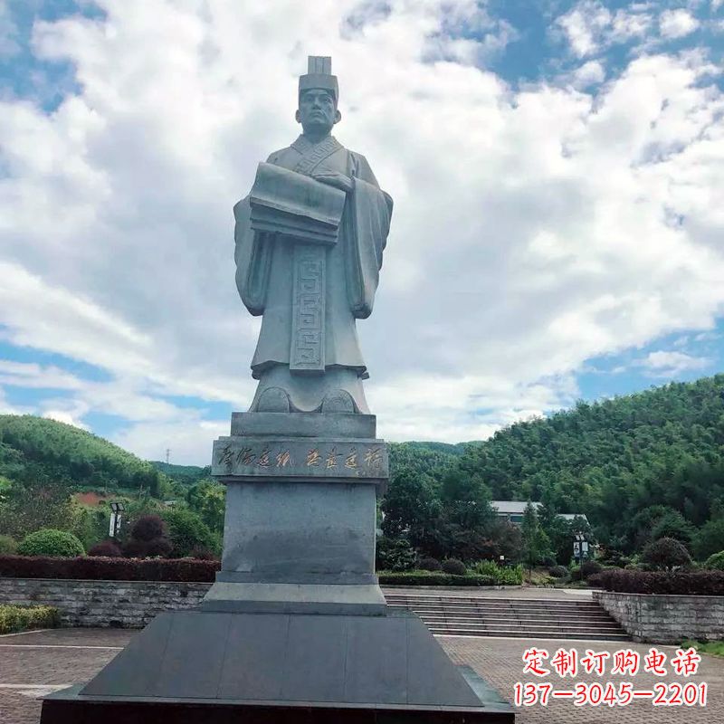 大型蔡伦石雕像-景区广场历史文化名人雕塑