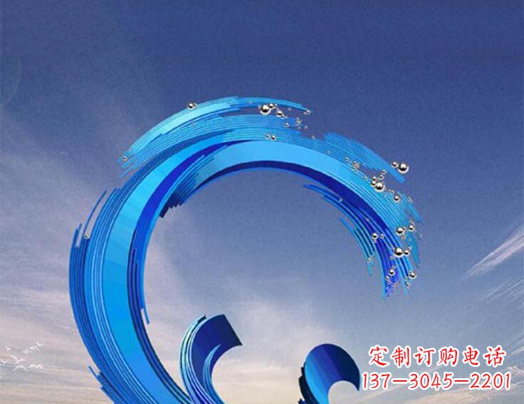 大型创意浪花广场景观不-锈-钢-雕-塑-