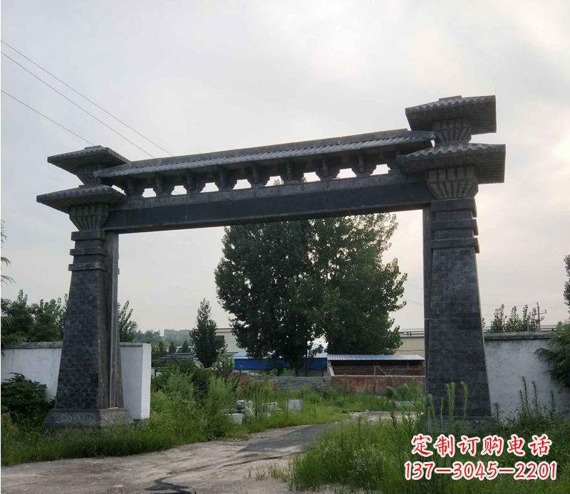 大型单门仿古牌坊石雕