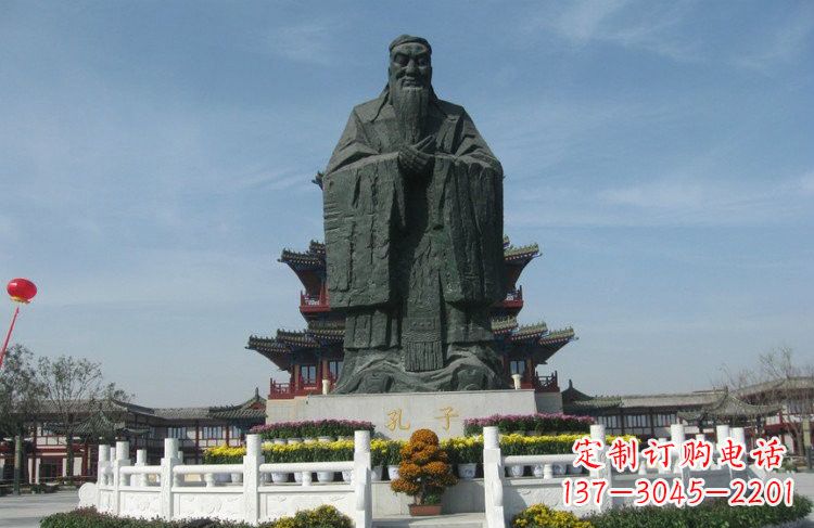 大型锻铜孔子雕像