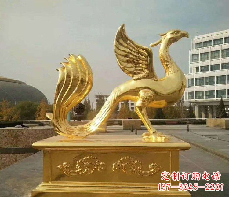 大型凤凰动物铜雕塑