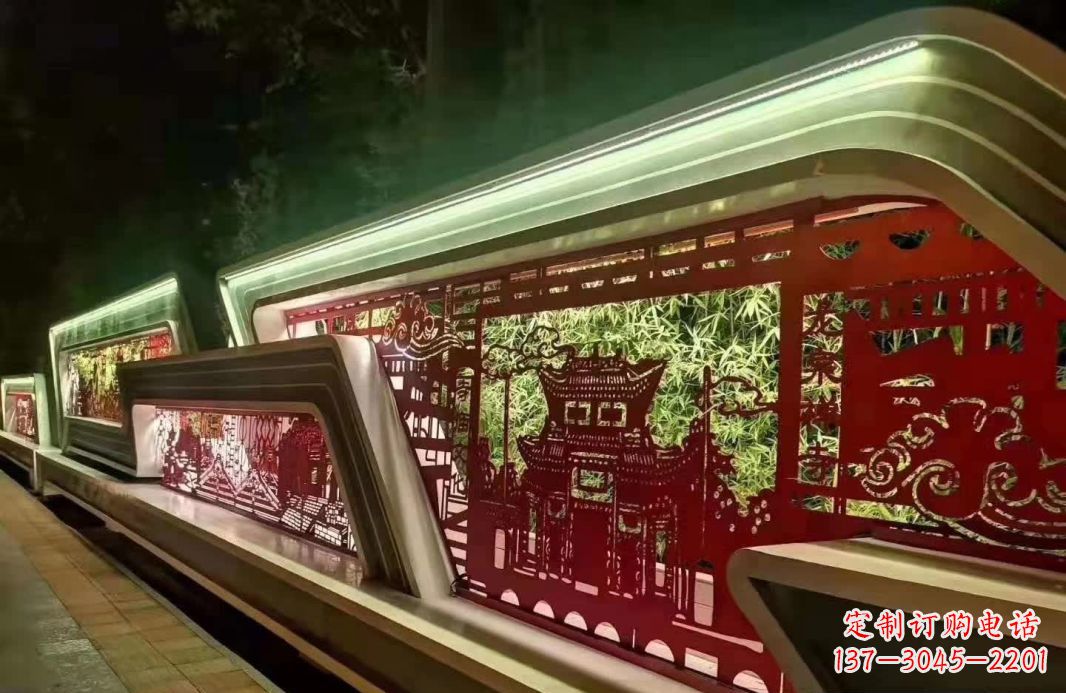 大型公园不锈钢剪纸雕塑