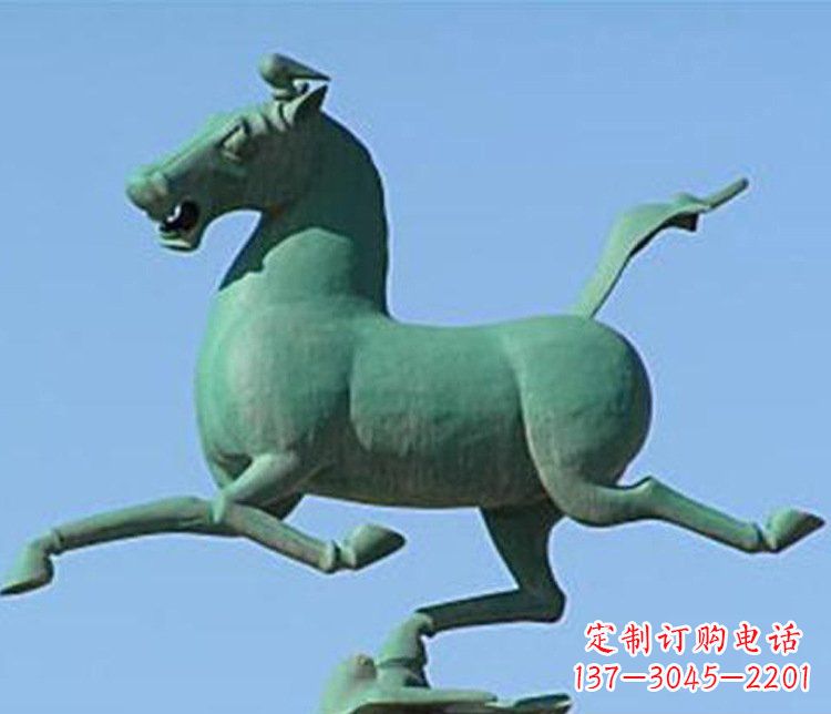 大型公园祥云铜雕马雕塑 (2)