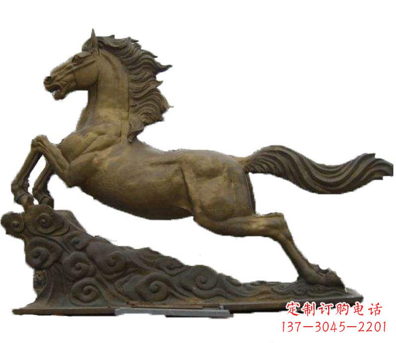 大型公园祥云铜雕马雕塑 (3)