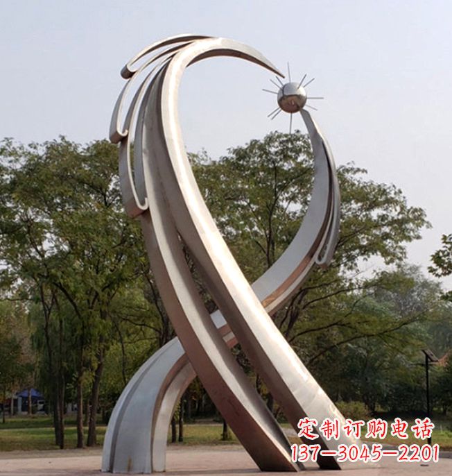 大型公园园林不锈钢景观标识雕塑