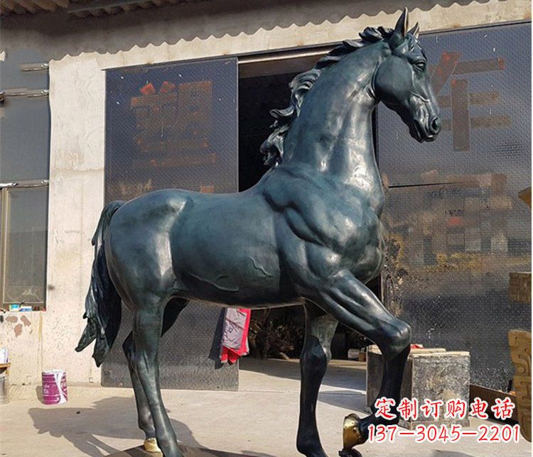 大型公园铸铜马雕塑 (2)