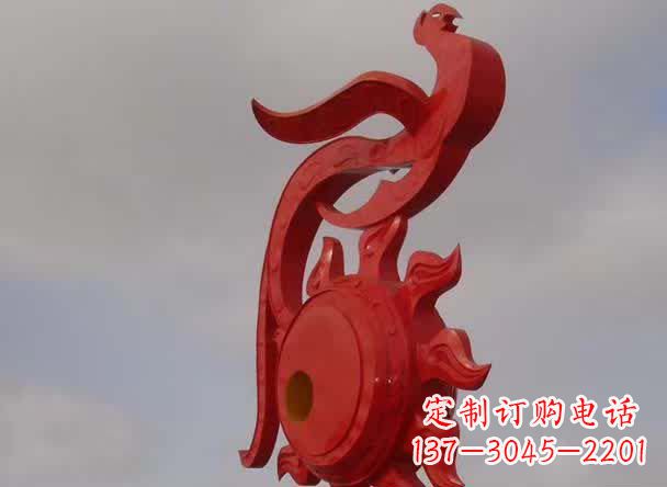 大型古代凤凰不-锈-钢-雕-塑-