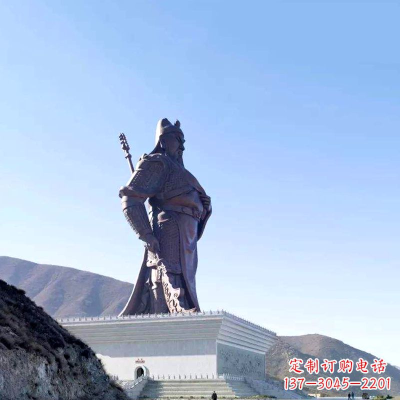大型关公铸铜雕塑-景区景点大型历史名人三国名将关羽雕像