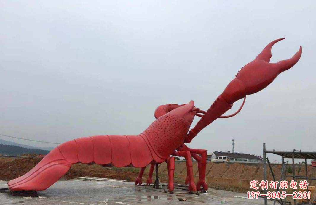 大型广场不锈钢龙虾雕塑