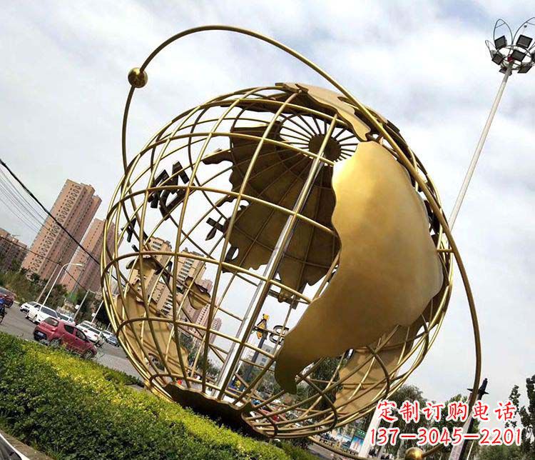 大型广场地球仪不-锈-钢-雕-塑-