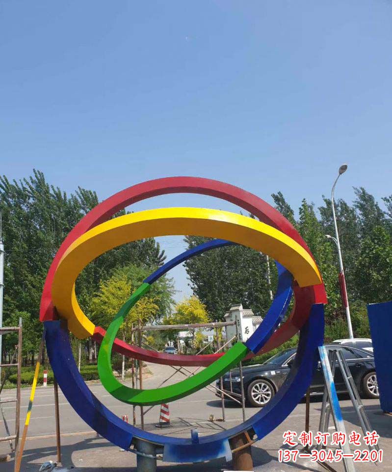 大型广场圆环不锈钢景观雕塑
