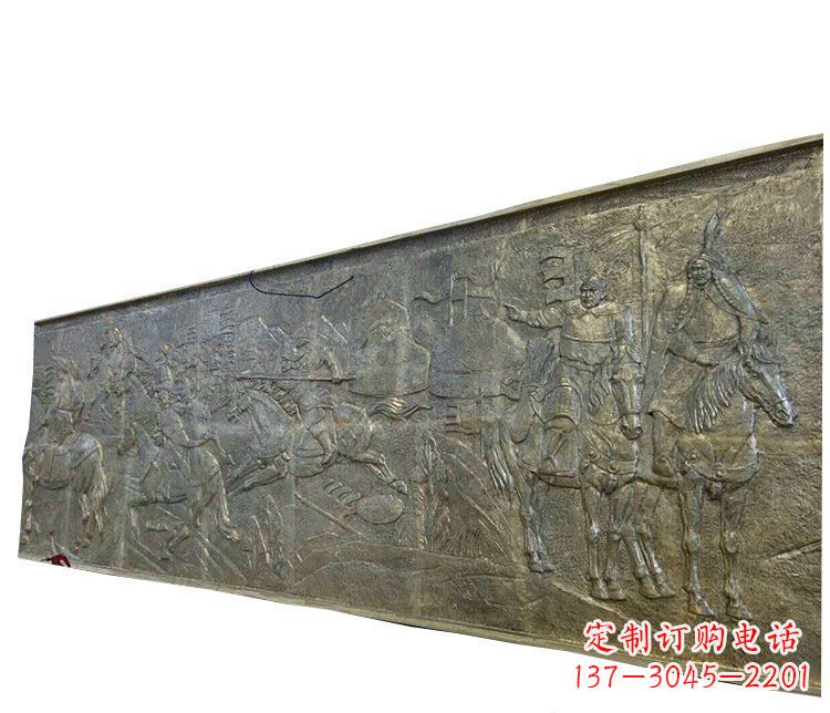 大型酒店装饰壁画铜雕摆件