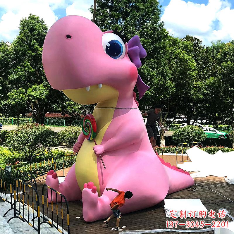 大型卡通恐龙雕塑摆件-商场儿童游乐场大型动物景观雕塑