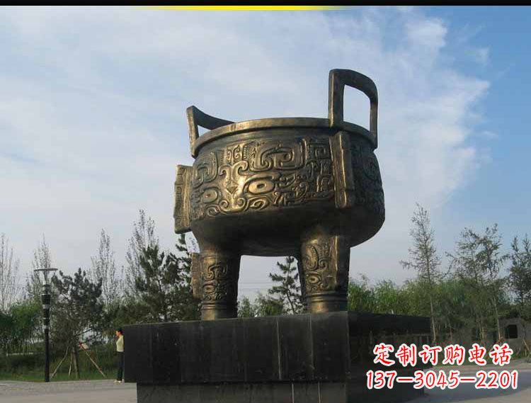 大型三足铜鼎雕塑