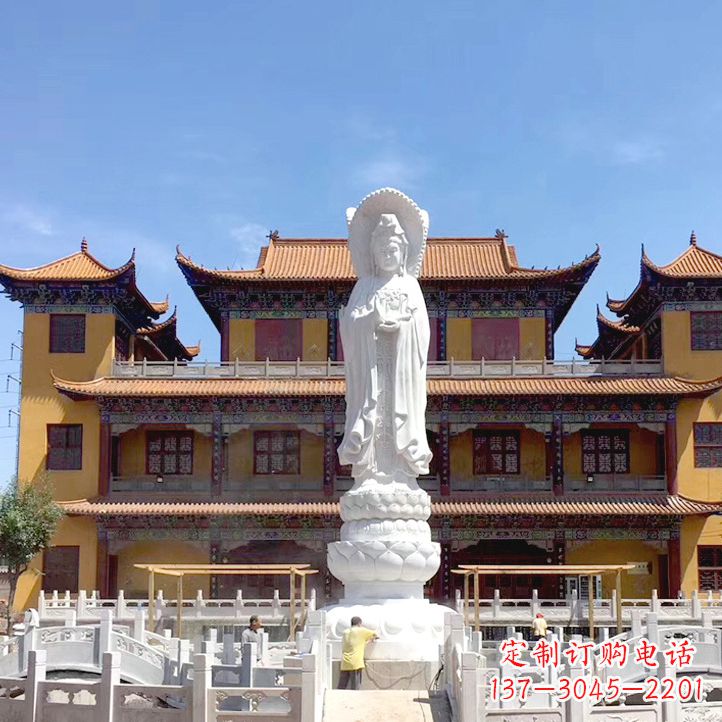 精美汉白玉观音石雕塑 精美汉白玉观音石雕塑