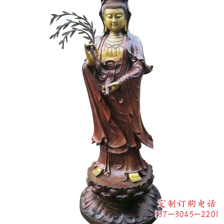 高贵优雅的观音铜雕塑 高贵优雅的观音铜雕塑