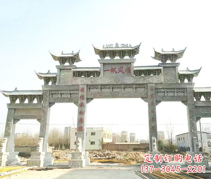 大型五门石雕牌楼 (3)