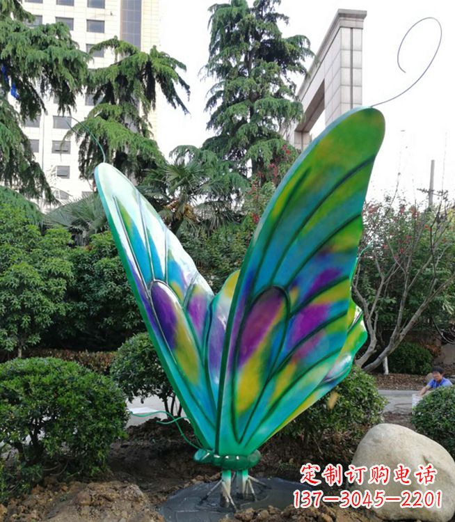 大型小区园林彩绘仿真蝴蝶摆件