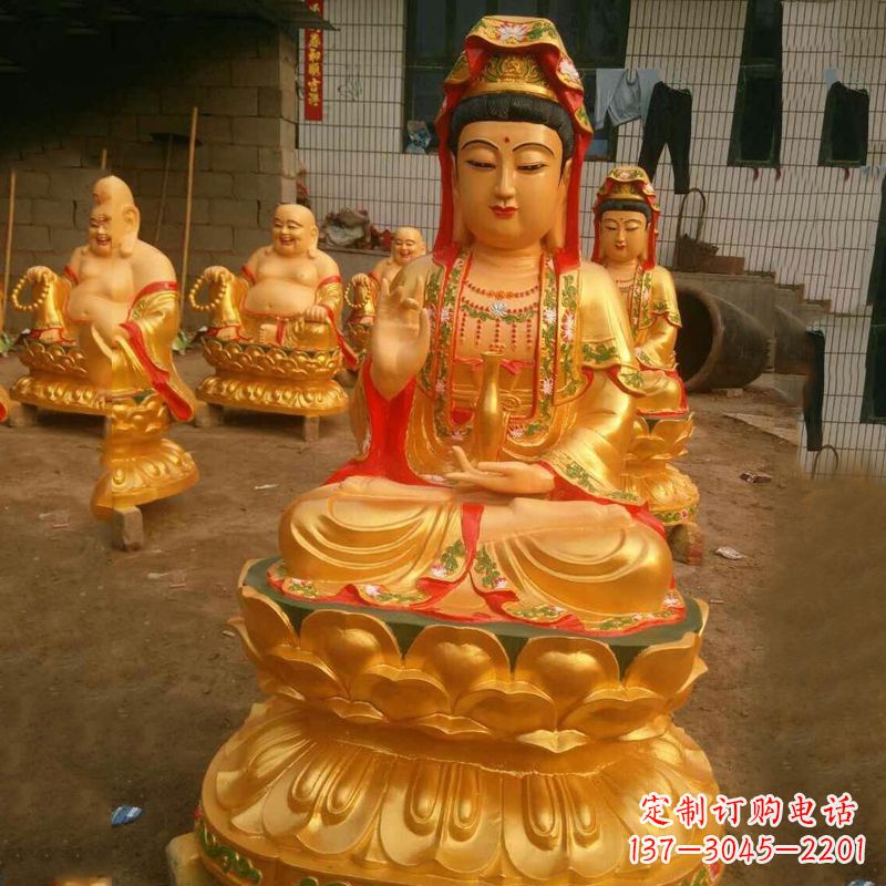 大型铸铜观音雕塑