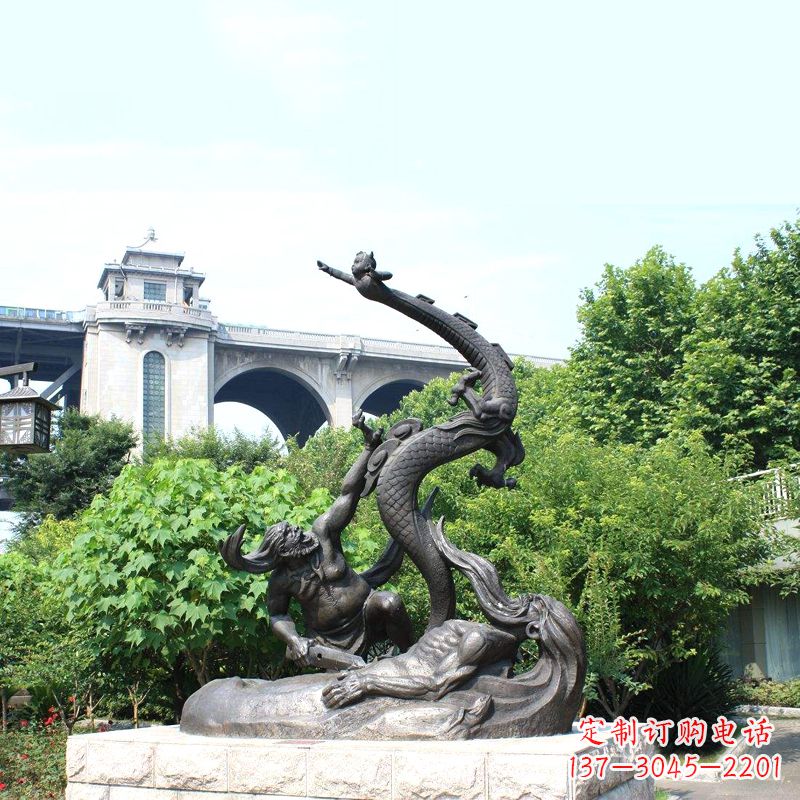 大禹治水铜雕塑