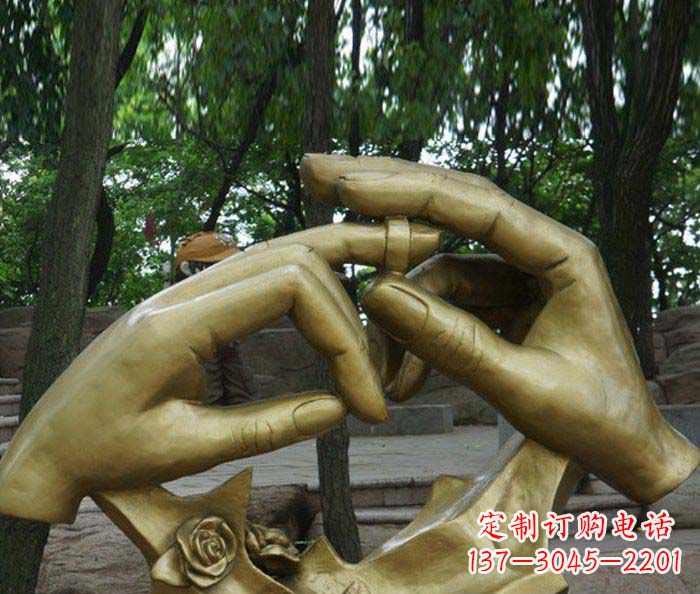 戴戒指园林景观铜雕