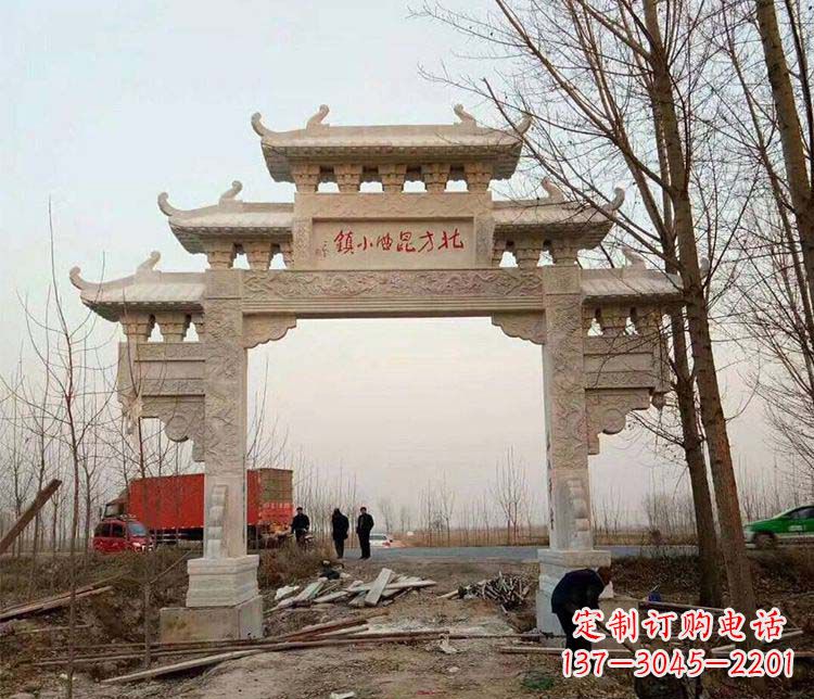牌坊雕塑 - 单门/大理石/牌坊/石雕 牌坊雕塑 - 单门/大理石/牌坊/石雕