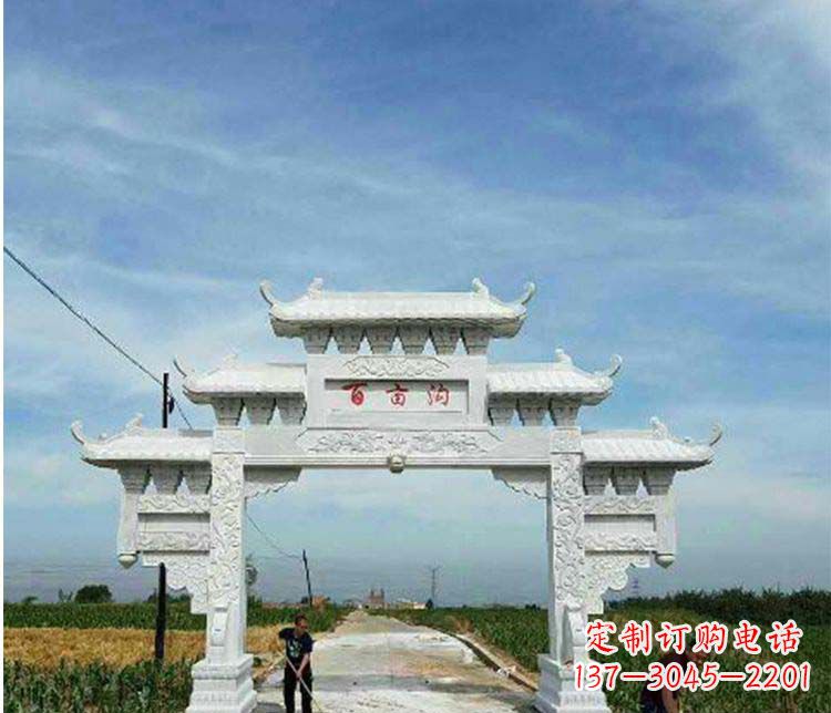 牌坊雕塑 - 单门/牌坊/石雕 牌坊雕塑 - 单门/牌坊/石雕