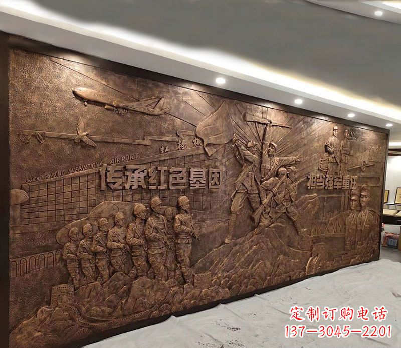 党建主题解放军铜浮雕