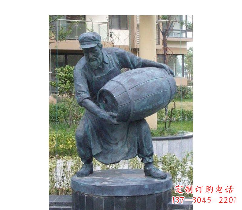 倒酒西方人物铜雕