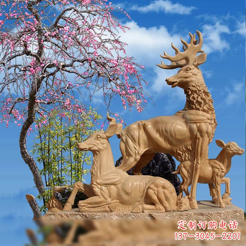 登高鹿景观石雕
