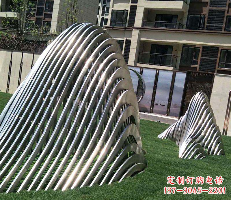 电镀不锈钢艺术假山雕塑