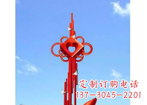 电镀不锈钢中国结景观雕塑
