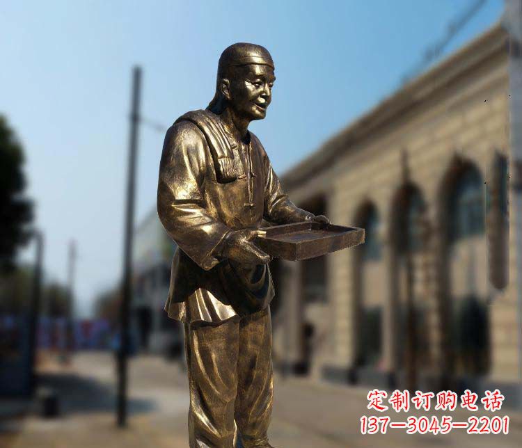 店小二人物铜雕1
