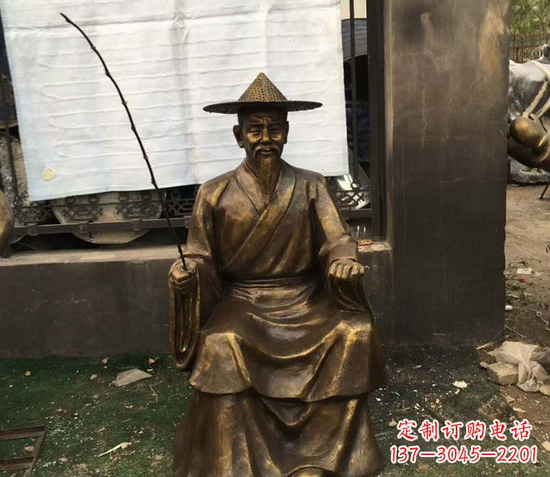 精美手工渔翁铜雕 精美手工渔翁铜雕