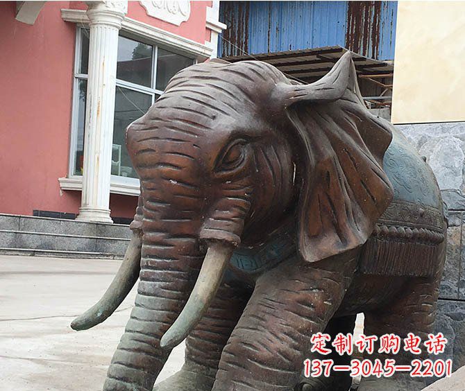 动物大象公园铜雕摆件