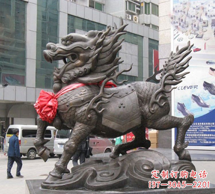 铜雕大型麒麟雕塑 铜雕大型麒麟雕塑