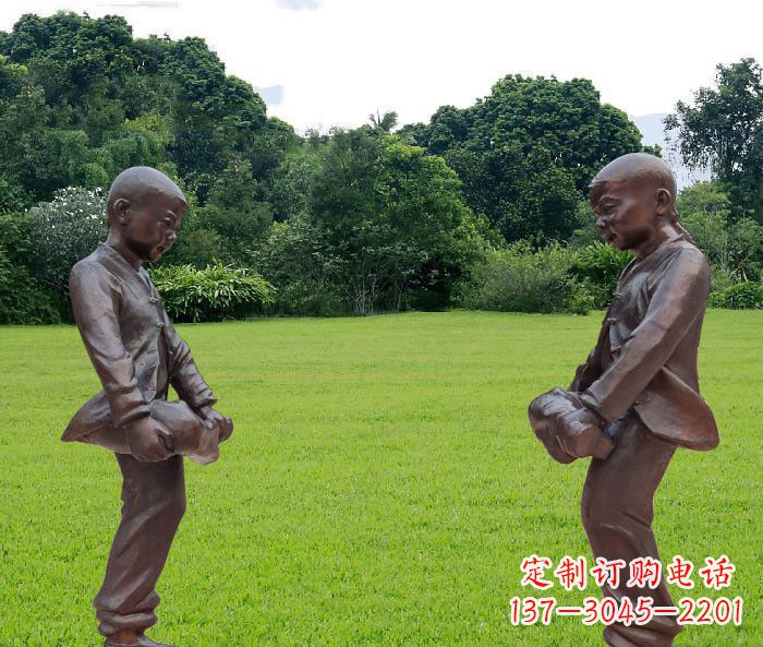 中领雕塑精致的儿童铜雕雕塑 中领雕塑精致的儿童铜雕雕塑