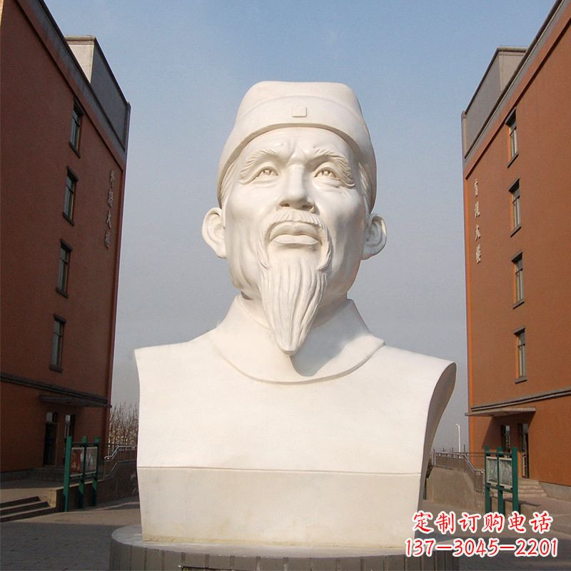 杜甫石雕像-学校校园历史名人唐代著名诗人头像