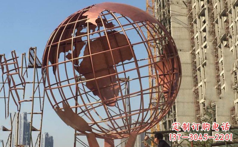 锻铜不锈钢地球雕塑 锻铜不锈钢地球雕塑