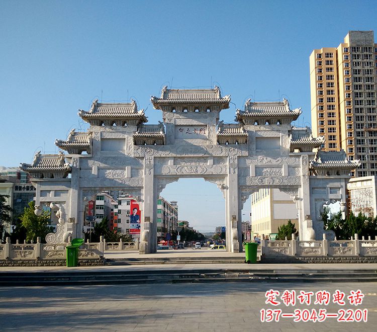 锻铜雕塑 人物雕塑石雕牌坊