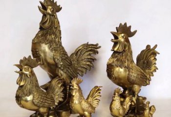 鸡雕塑纯铜打造的精美艺术品