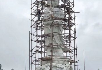 大型汉白玉观音菩萨石雕